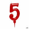 BGB Home Küünal punane Sünnipäev Numbrid 5 (12 Ühikut)