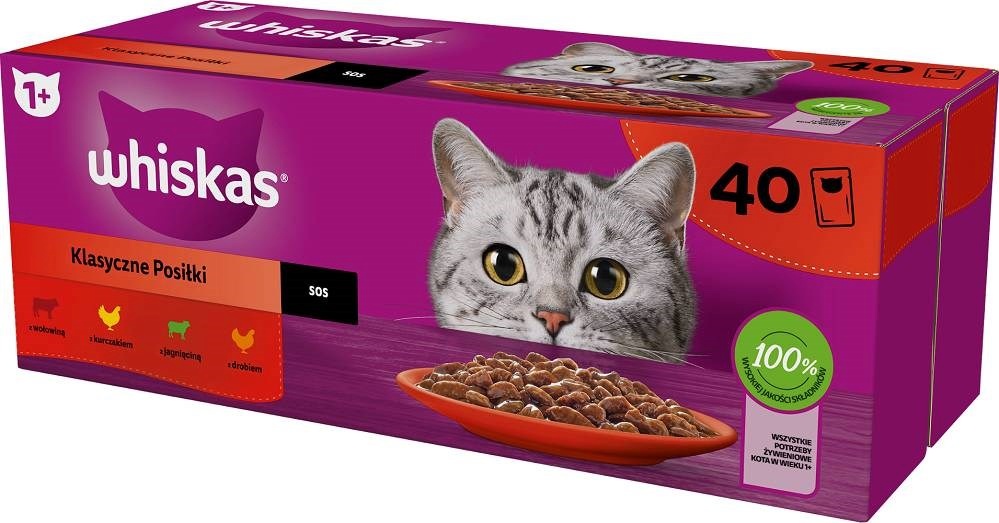 Whiskas kassitoit Classic Meals Mix, 40x85g