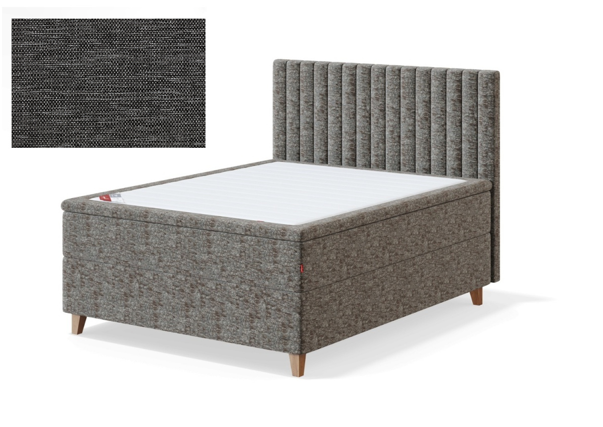 Sleepwell kontinentaalvoodi BLACK CONTINENTAL (4 jalaga), 180x200x55cm, MANGO tumehall, jäik