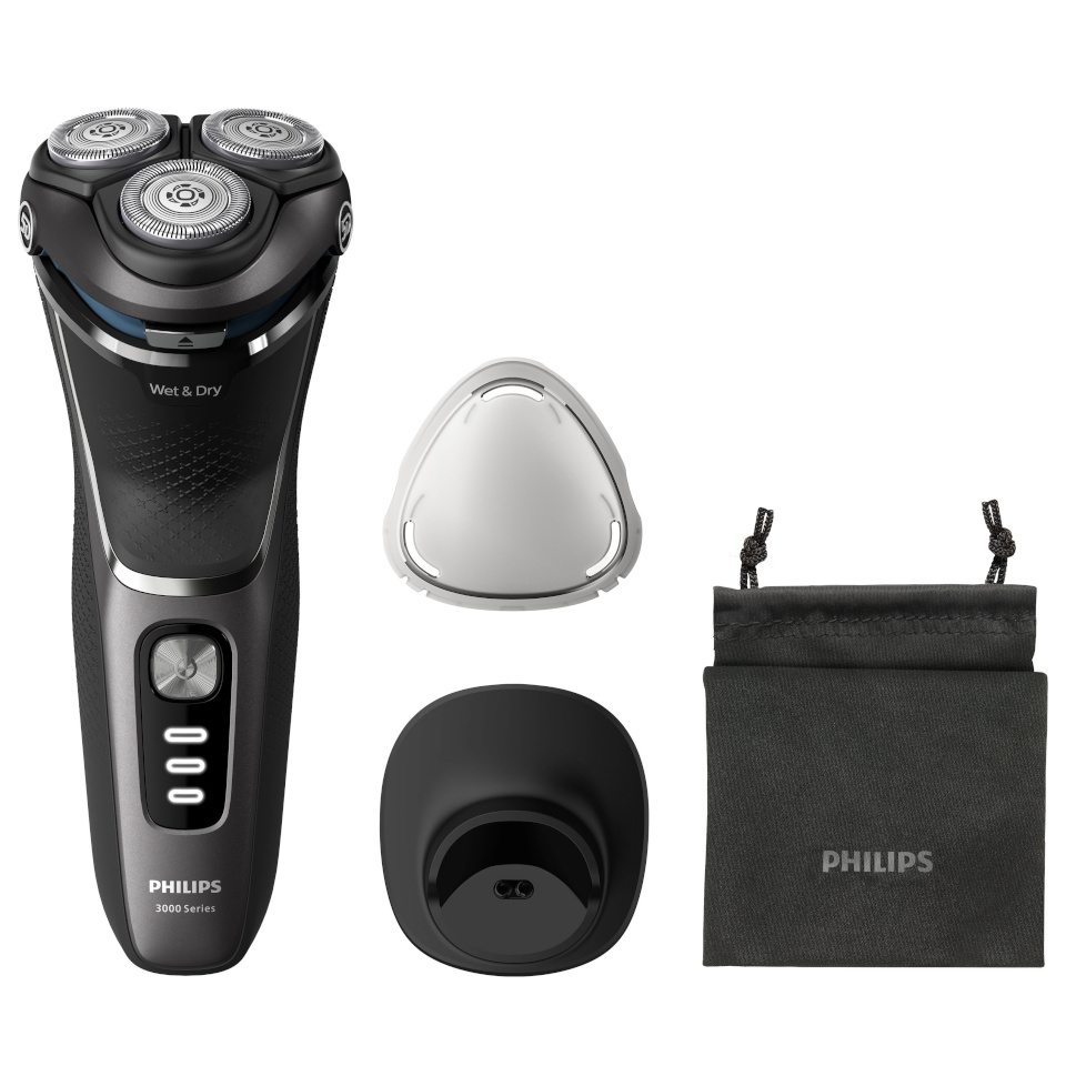 Philips pardel S3343/13 Series 3000 Wet and Dry Electric Shaver, must