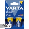 Varta patarei 100x2 Longlife Power Baby C LR 14 VPE Masterkarton