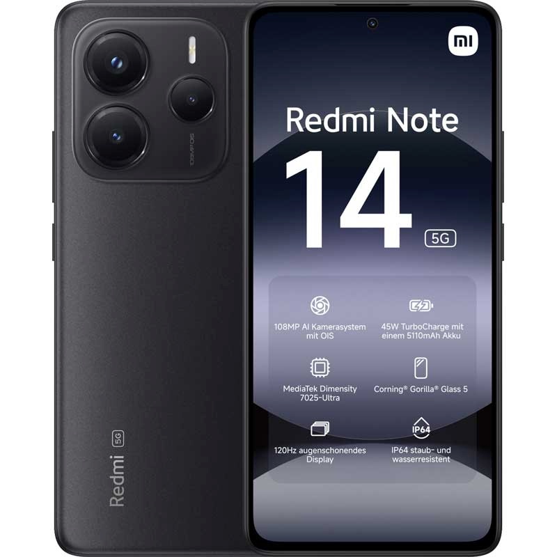 Xiaomi mobiiltelefon Redmi Note 14 8GB / 256GB Midnight Black must
