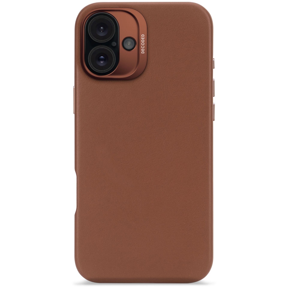 Decoded kaitsekest Leather Backcover iPhone 16 Plus Tan