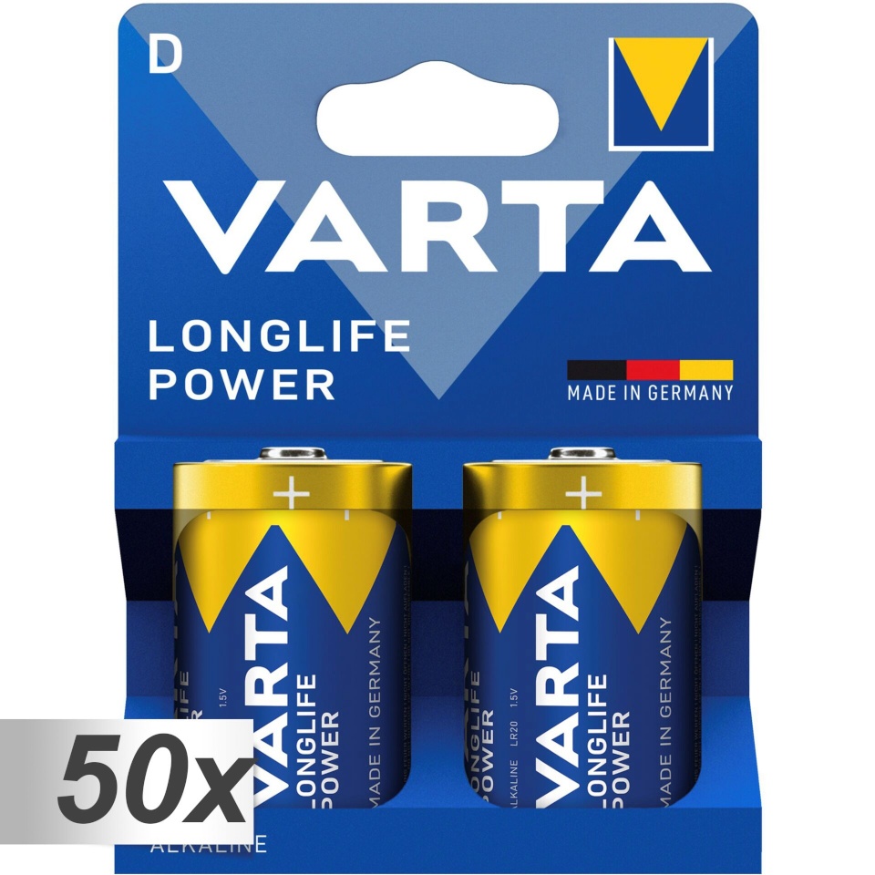 Varta patarei 50x2 Longlife Power Mono D LR 20 VPE Masterkarton