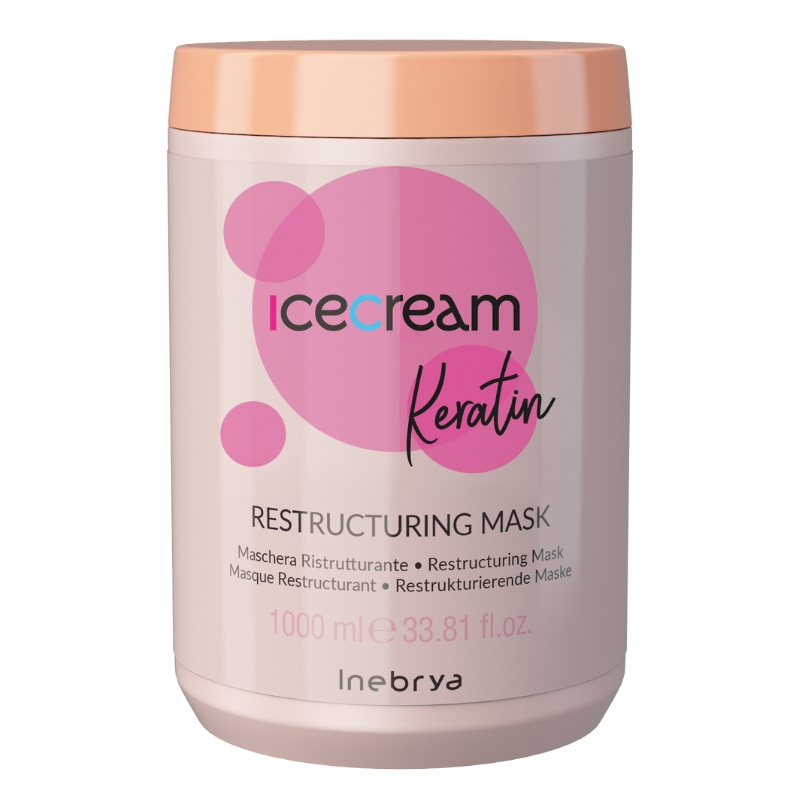 Inebrya juuksemask Ice Cream Keratin Restructuring Mask 1000ml, unisex