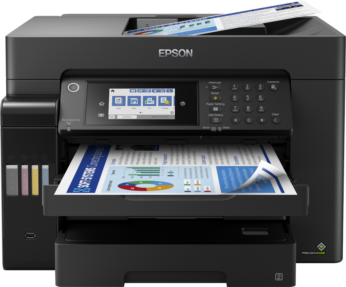 Epson printer EcoTank ET-16650 (must, USB, WLAN, Scan, Copy, Fax, Duplex (Druck), Duplex (Scan))