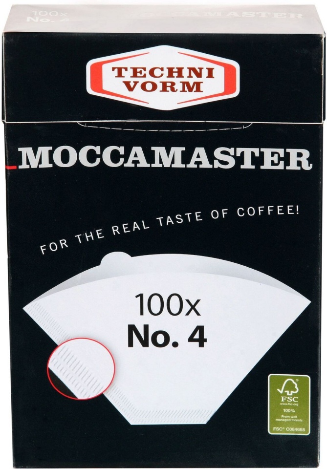 Moccamaster filterpaber 1x4, 100 tk.