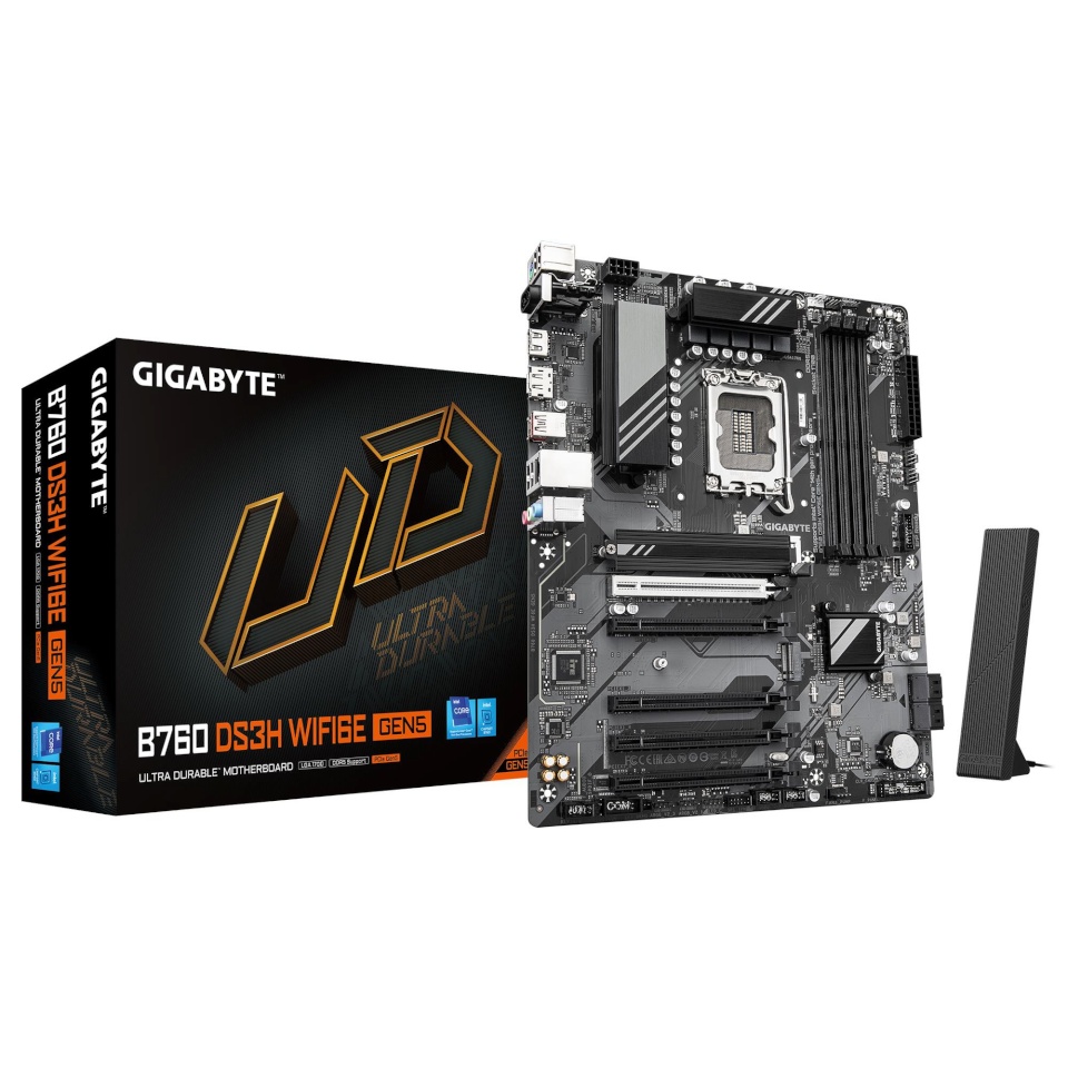 Gigabyte emaplaat intel B760 Express LGA1700 ATX memory Ddr5 memory Slots 4 b760ds3hwf6egen51.0