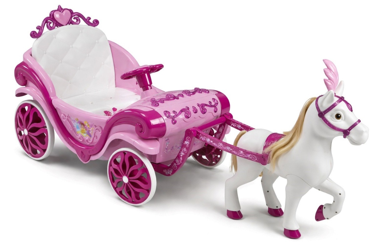 Huffy elektrijalgratas Electric Disney Princess carriage with horse 6 V roosa