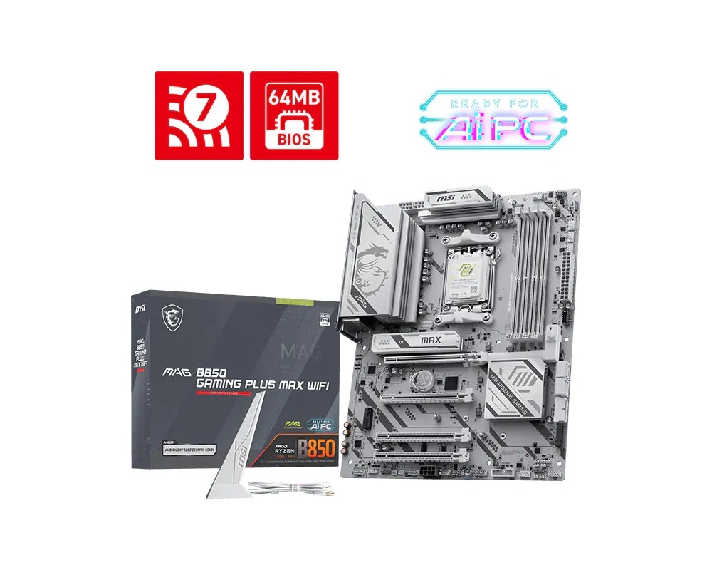 MSI emaplaat B850 GAMING PLUS WIFI6E AM5, DDR5, ATX