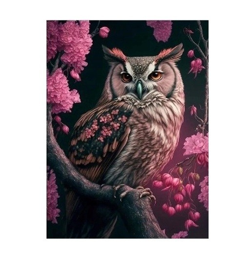 Norimpex Diamond mosaic - Owl in roses