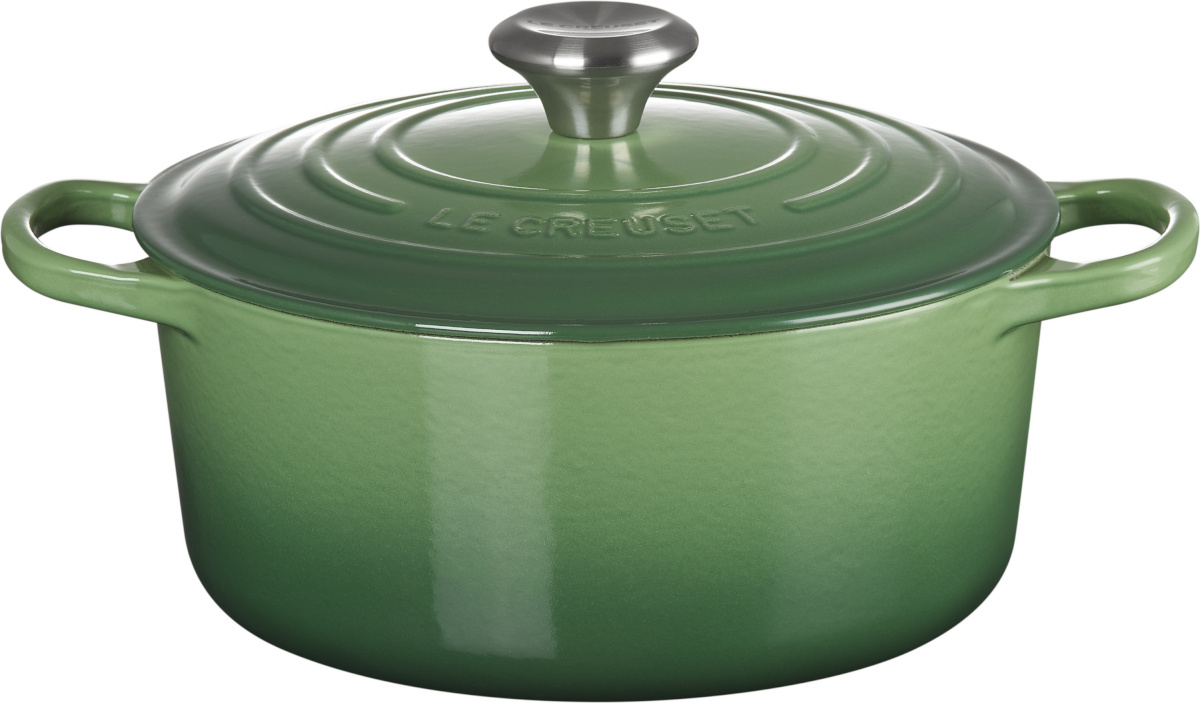 Le Creuset Signature ümmargune malmpann, 24cm, bambusroheline