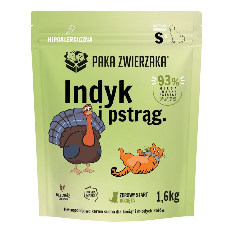 Paka Zwierzaka kuivtoit kassile Turkey with Trout Kitten S, 1,6kg