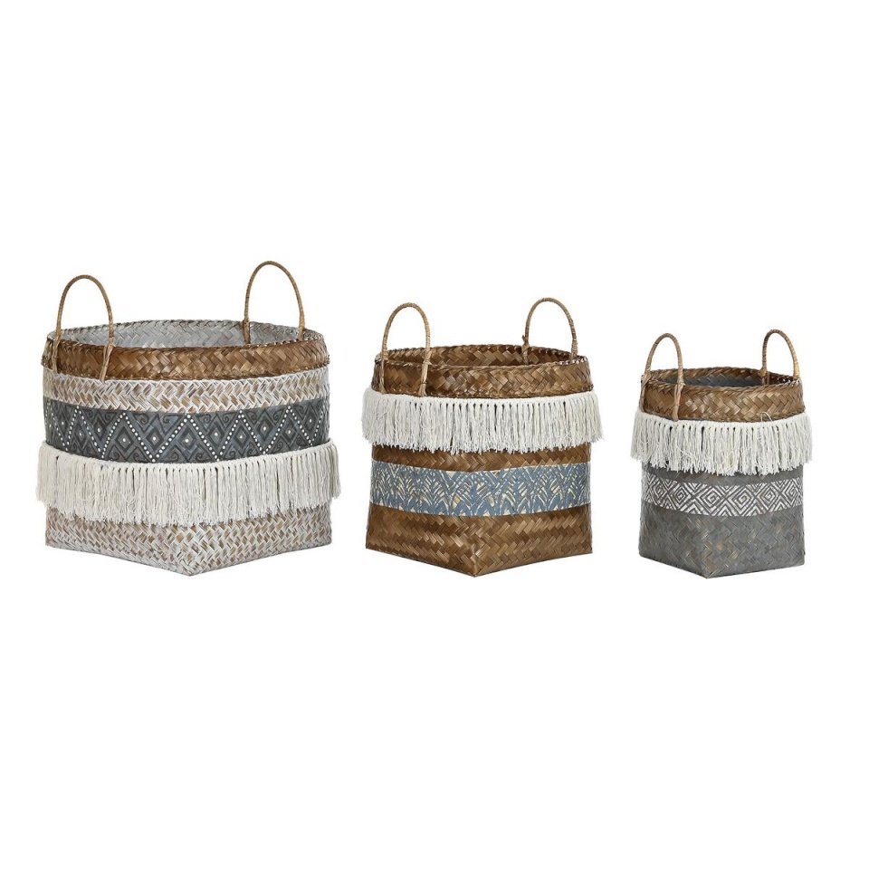 DKD Home Decor korvikomplekt 49x49x57cm Bambus Boho