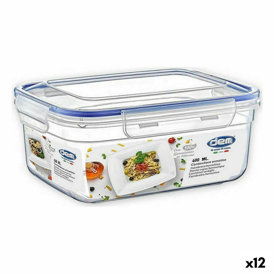 Dem hermeetiline lõunasöögi karp Ristkülikukujuline 400ml (12tk)