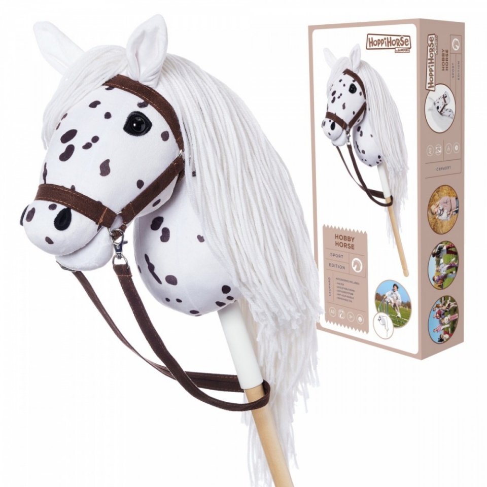 Tootiny pehme mänguasi Horse on a stick HOPPIHORSE Hobby Horse A3 Leopard
