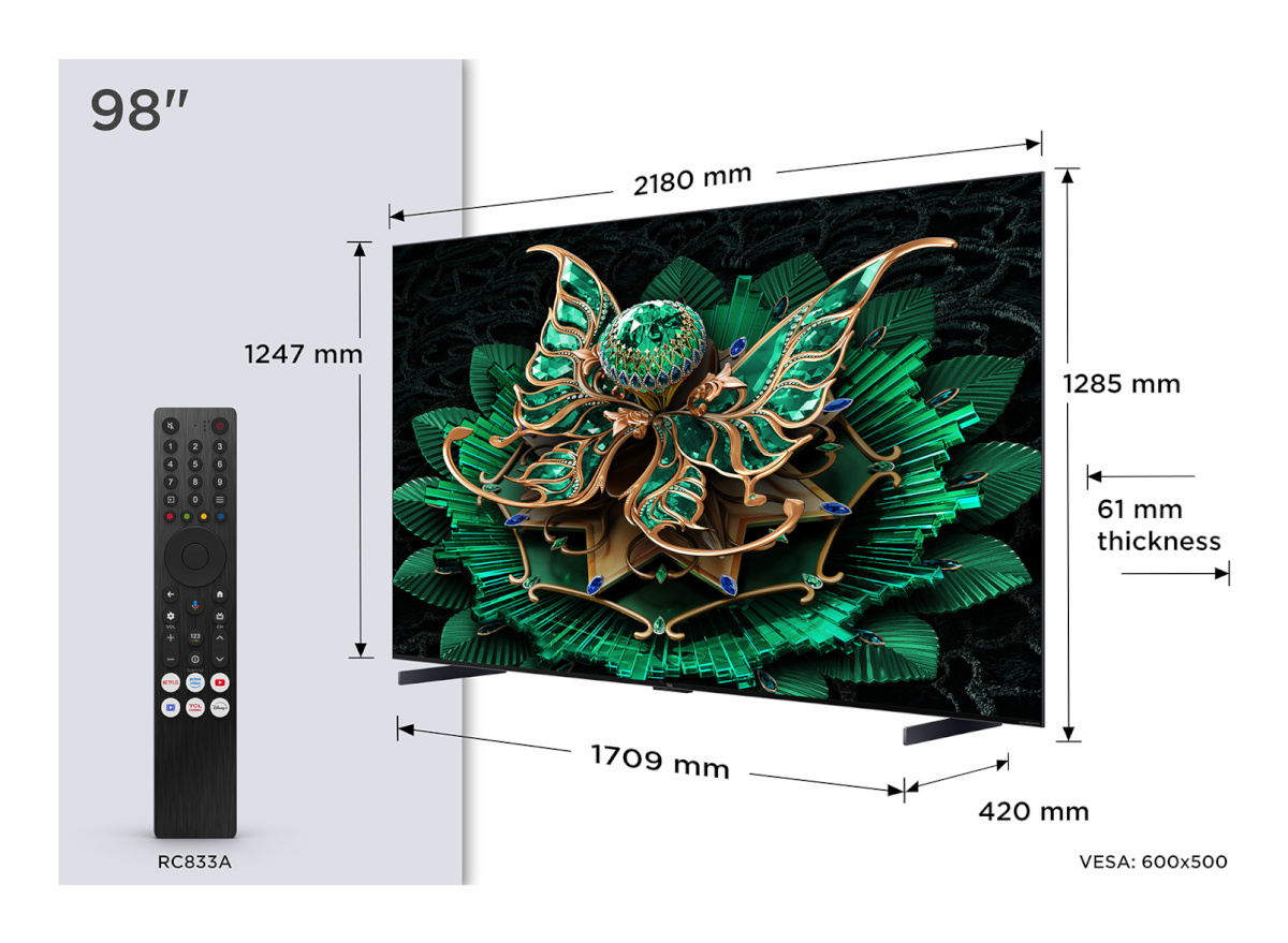 TCL-televiisor 98" C7K – 4K QD Mini-LED Google TV