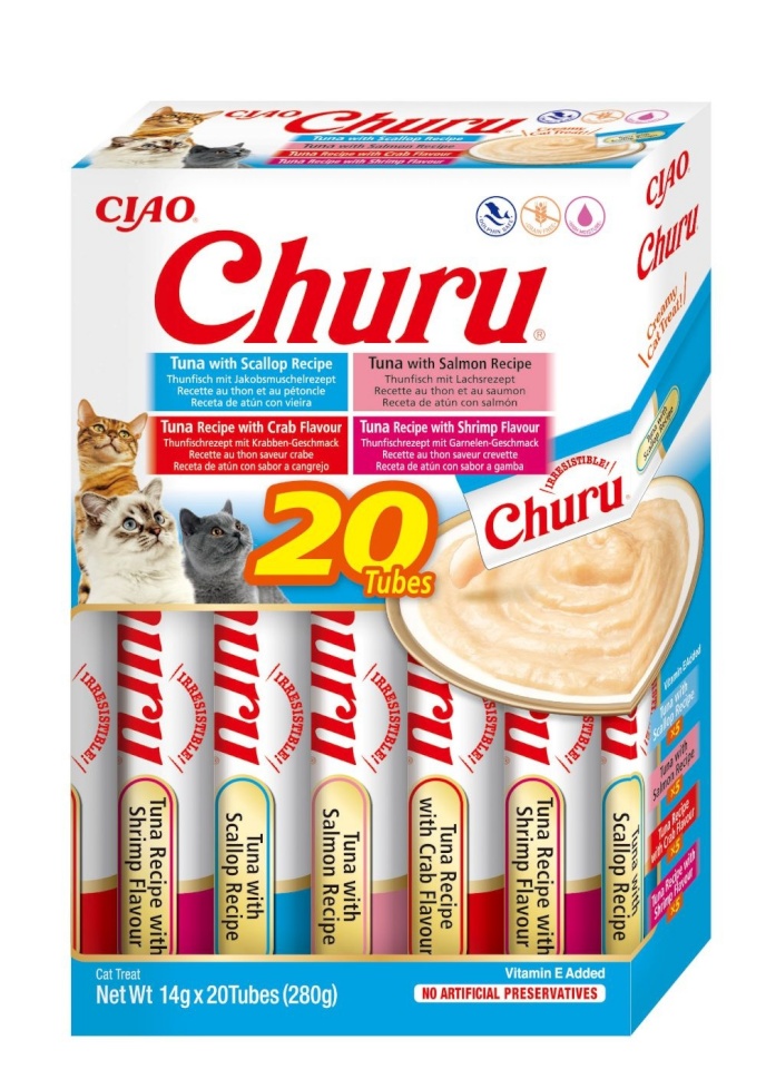 Inaba Ciao Churu tuunikala ja mereandide valik kassidele 20x14 g (280 g)