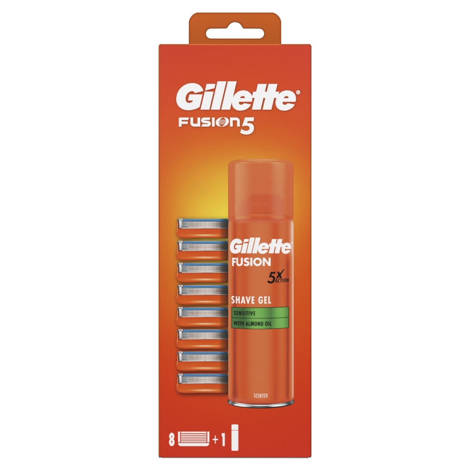 Gillette Fusion5 raseerija Terad 8 tk + Fusion geel 200ml