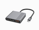 GEMBIRD A-CM-COMBO3-05 USB-C 3-in-1 multi-port adapter (USB port + HDMI + USB-C video), kosmosehall