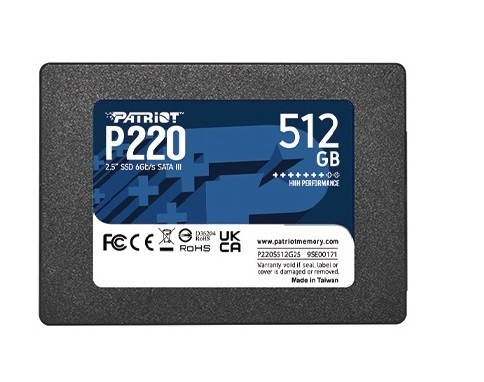 Patriot kõvaketas SSD 512GB P220 550/500 MB/s SATA 3 2.5" inches