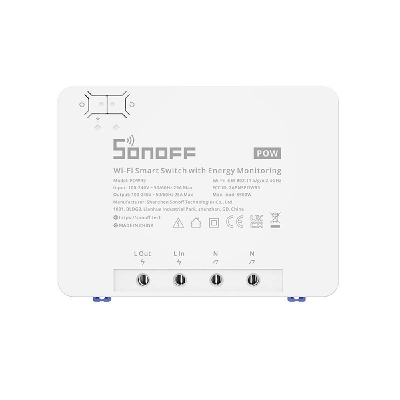 Sonoff nutilüliti POWR3 Wi-Fi Smart Switch with Energy Monitoring POWR3 (25A/5500W)