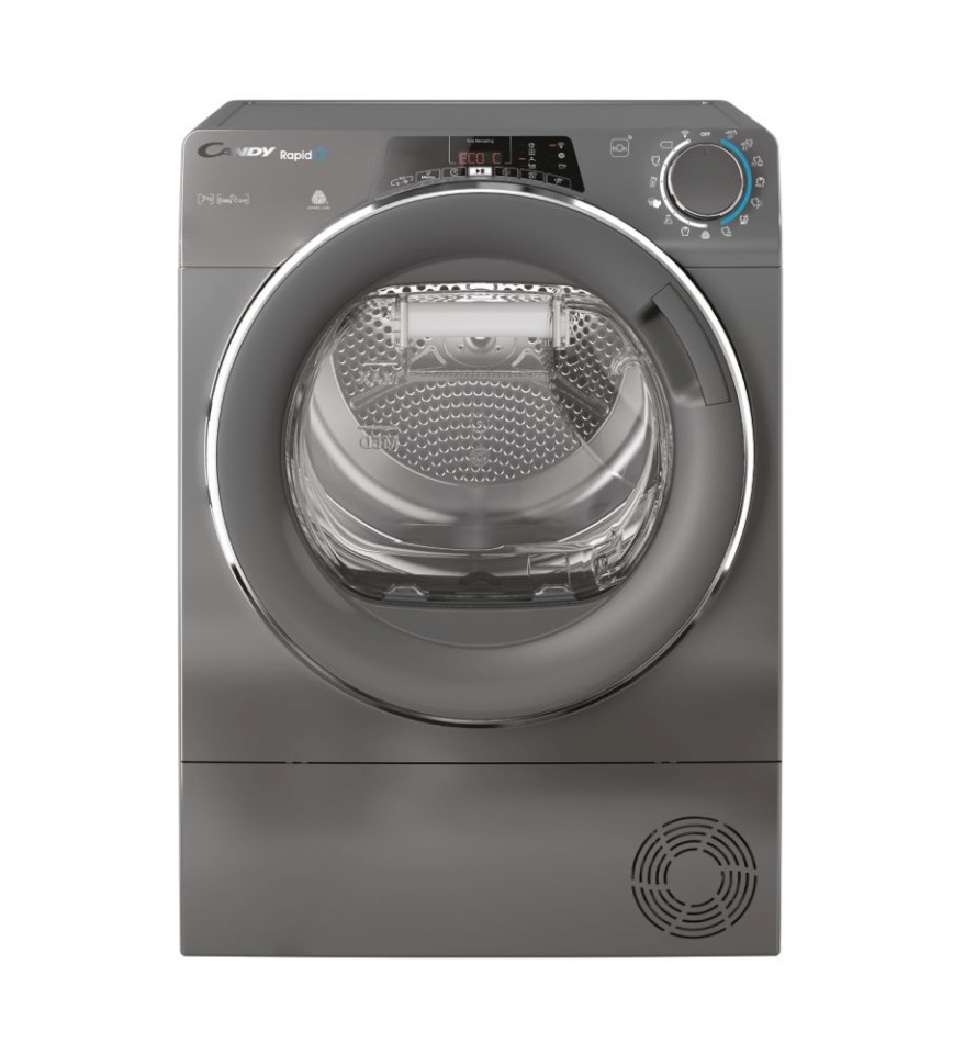 Candy kuivati RO4 H7A2TCERX-S Energy efficiency class A++, Front loading, 7kg, TFT, Depth 46,5cm, Wi-Fi, hall