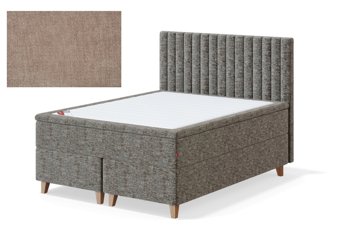 Sleepwell kontinentaalvoodi BLACK CONTINENTAL (8 jalaga), 160x200x55cm, BOLSHOI beež, pehme