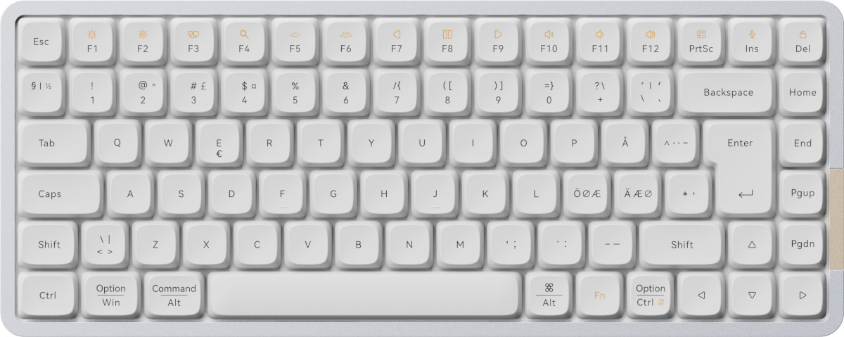 Lofree klaviatuur Flow84 mehaaniline madalprofiil, Linear Kailh Ghost lülitid, valge