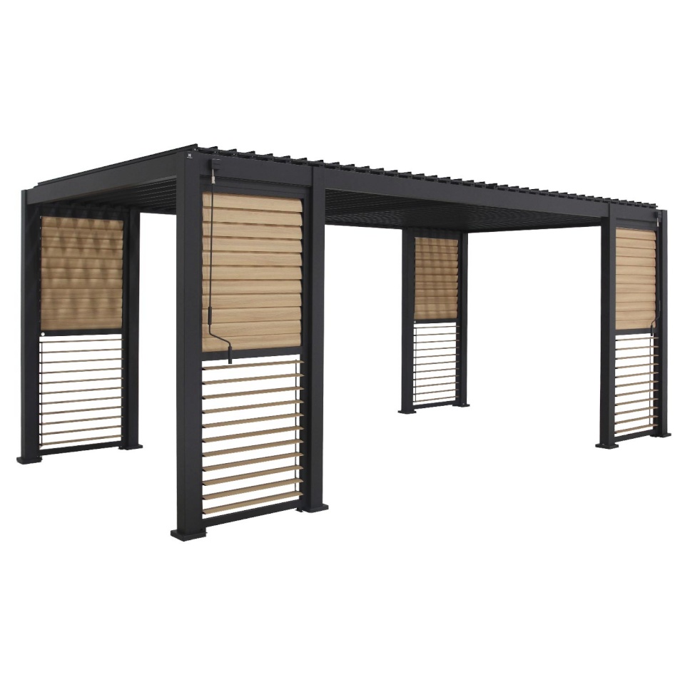 H4Y varikatus MIRADOR-111 lamellseintega 3x6m, tumehall