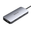 Mokin MOKiN 7in1 adapter Hub USB-C -> 2x HDMI + 3x USB 2.0 + DP + VGA (hõbedane)