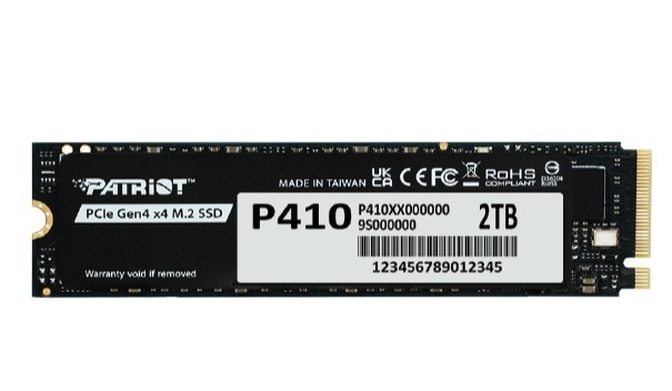 Patriot kõvaketas SSD Dysk 2TB P410 PCIe M.2 Gen4 x4 NVMe 1.4 2280 5000/4500MB/s