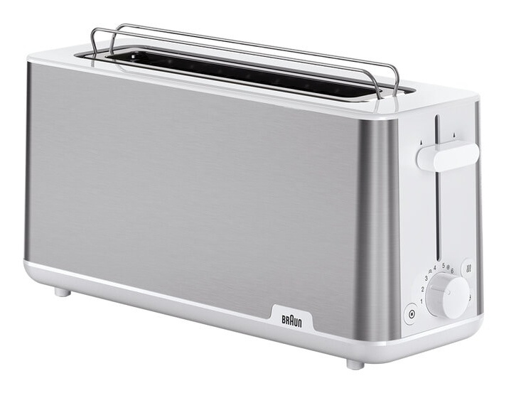 Braun röster HT 1610 WH PurShine Toaster, roostevaba teras/valge