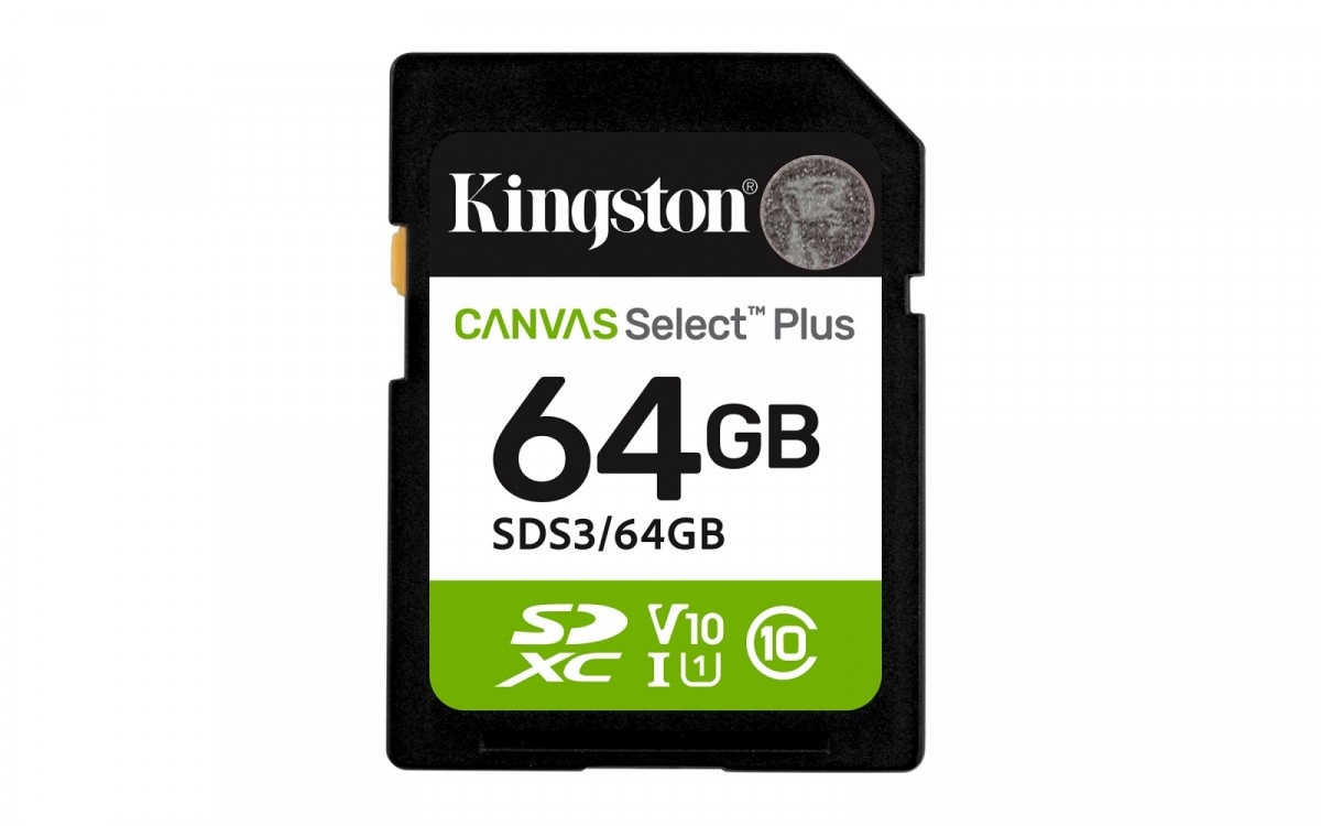 Kingston mälukaart SDXC 64GB Canvas Select Plus Gen3 100MB/s