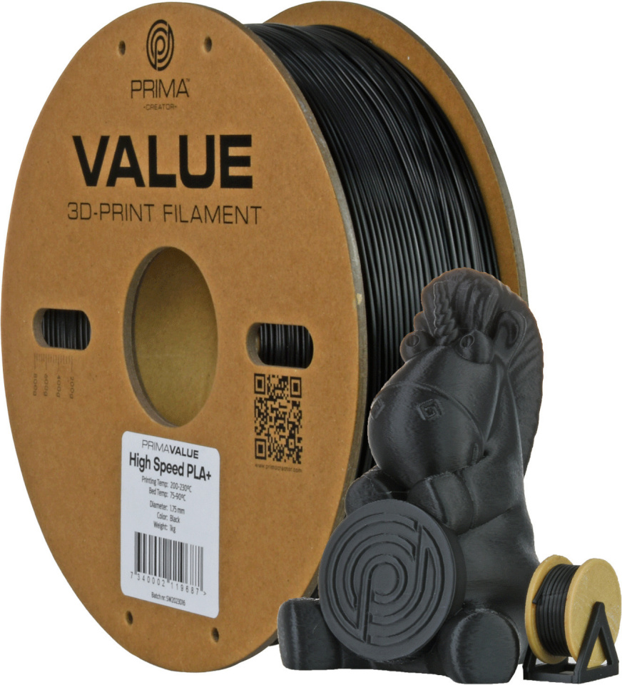 PrimaValue PLA+ kiire 3D-printeri niit, 1,75 mm, must