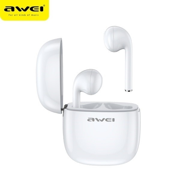 AWEI kõrvaklapid Earphones Bluetooth T28 TWS+docking valge