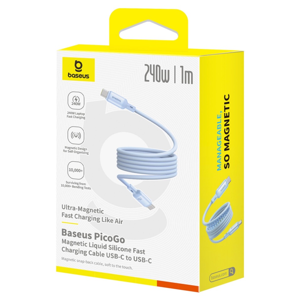 Baseus laadimiskaabel PicoGo Magnetic Charging cable USB-C 240W 1m, sinine