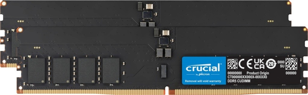 Crucial mälu Memory DDR5 128GB 6400MHz (2x64GB) CL52 CUDIMM