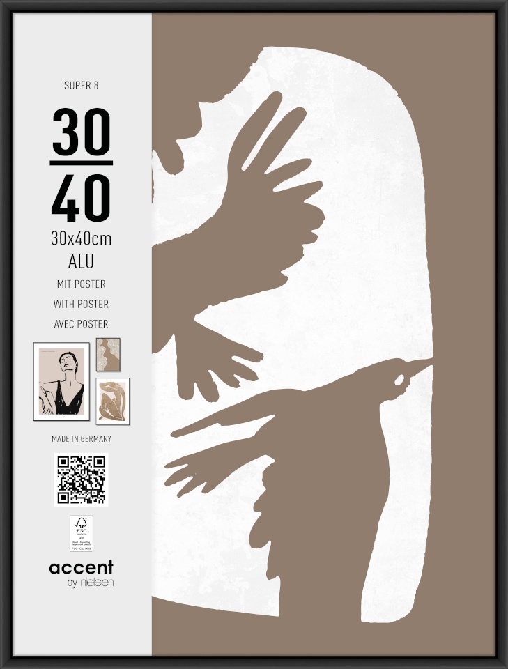 Nielsen Design pildiraam Photo Frame Metal 5430126 Super 8 must 30x40 cm