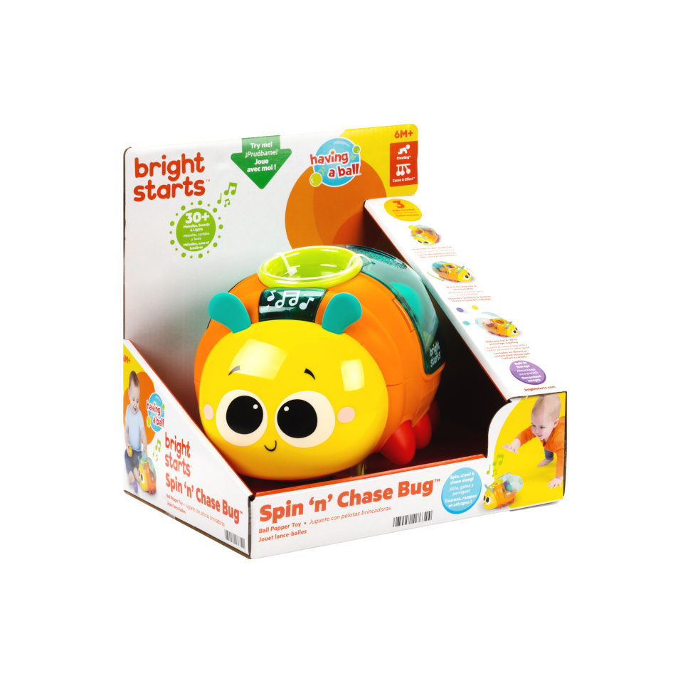 BRIGHT STARTS interaktiivne mänguasi Spin 'n' Chase Bug Ball Popper, 17632
