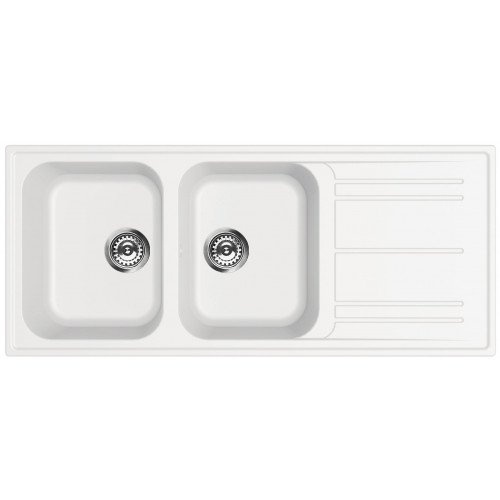 SMEG valamu LZ116B, 114cm, RIGAE®, pealt paigaldatav, käsitsi, graniit, valge