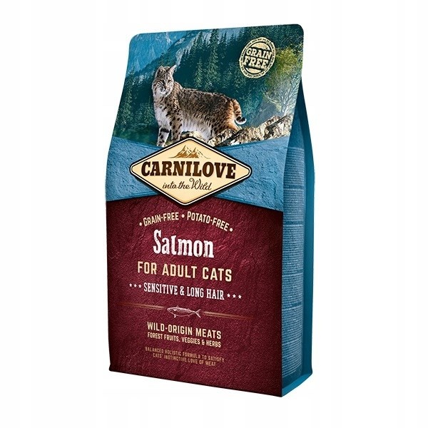 Carnilove kuivtoit kassile Cat Sensitive & Long Hair Salmon, 2kg