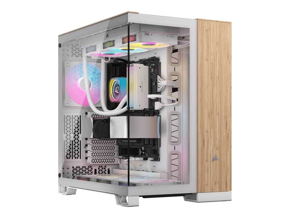 Corsair korpus Midi 6500X (Tempered Glass) valge/Bamboo Wood