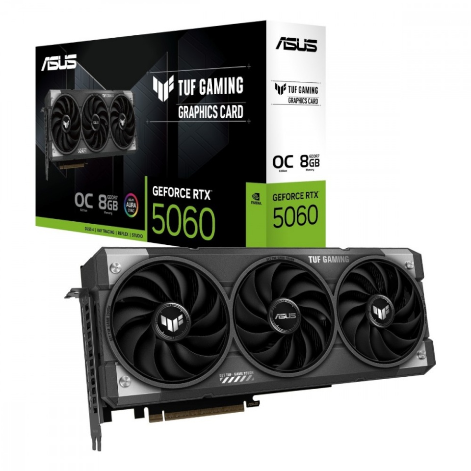 ASUS videokaart GeForce RTX 5060 TUF GAMING OC 8G GDDR7 128BIT HDMI 3xDP