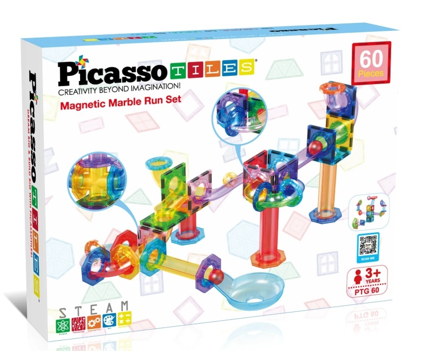 Picasso Tiles PICASSO TILES Magnetiline konstruktor Marble Run 60 osa, PTG60