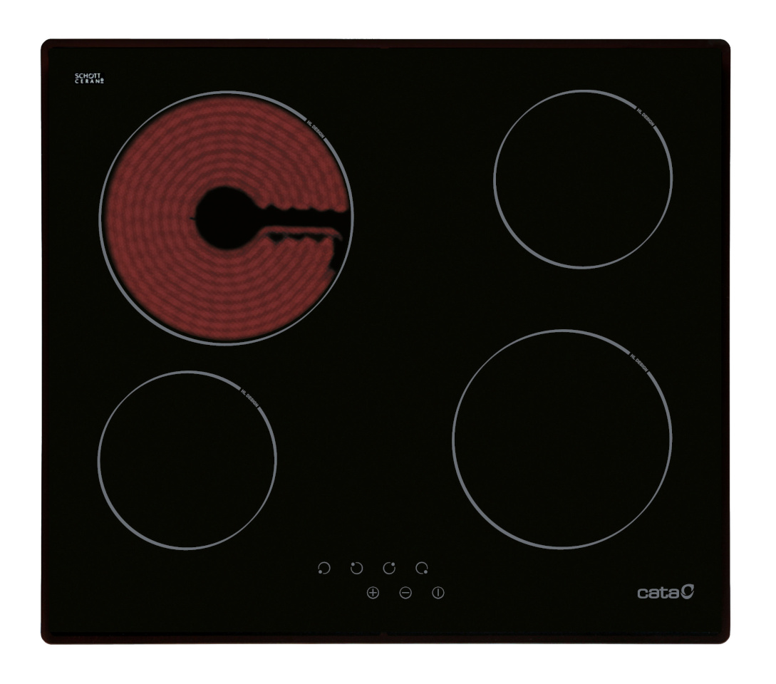 Cata pliidiplaat Hob TN 604/B Vitroceramic, Number of burners/cooking zones 4, Touch, must, Display