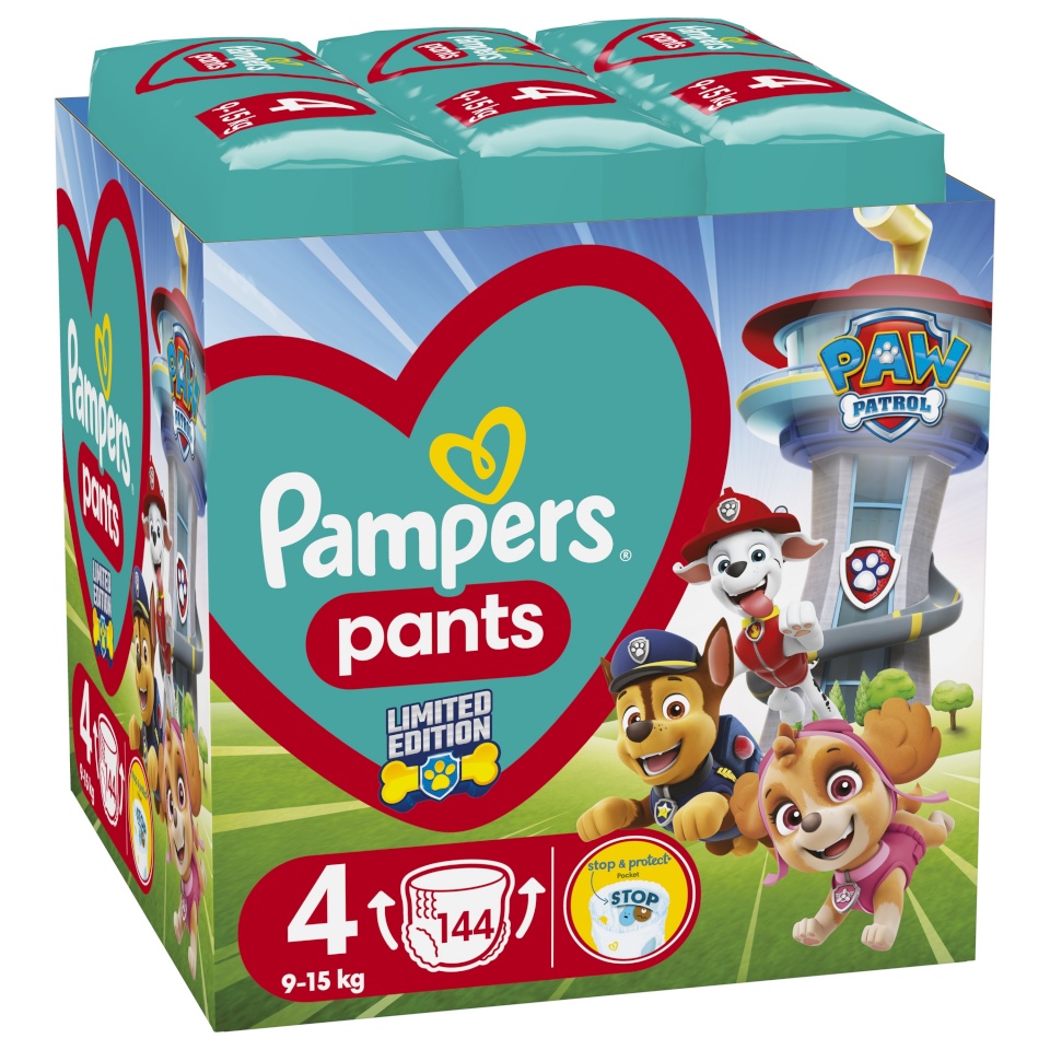 Pampers mähkmed Pants Paw Patrol Püksmähkmed, suurus 4, 144 tk, 9-15kg