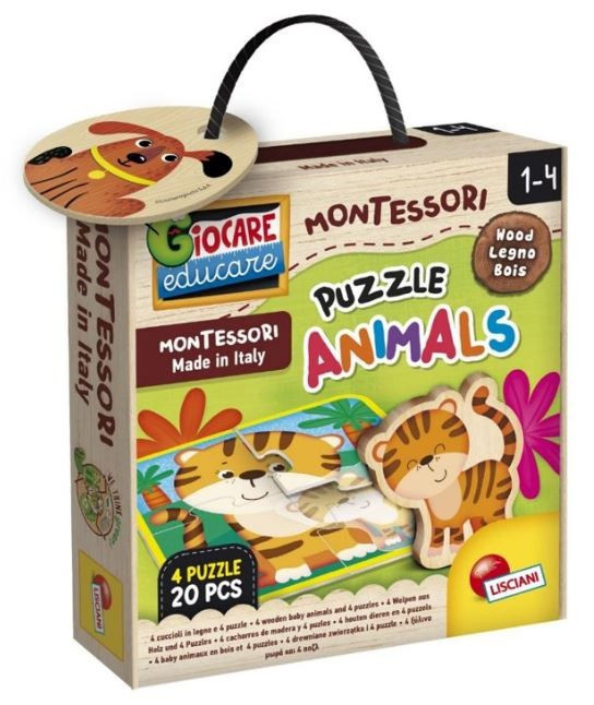 Lisciani pusle Montessori wooden with animals