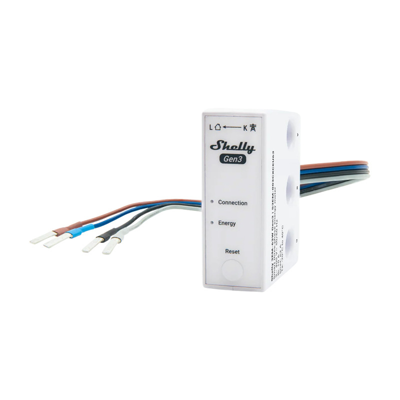 Shelly nutikodu moodul 3EM-63W Gen3 1/3-channel WiFi Energy Meter (Wired Model), valge