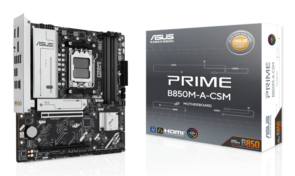 Asus emaplaat PRIME B850M-A-CSM (AMD,AM5,DDR5,mATX)